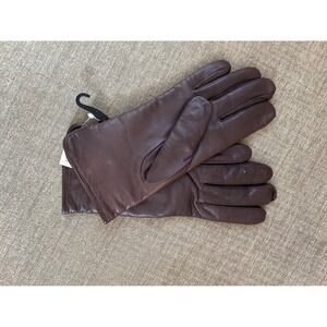 SOLD (Do not buy) Deadstock Vintage Leather Gloves Women's Brown Knit